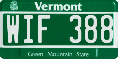 VT license plate WIF388
