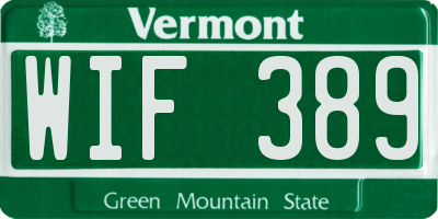 VT license plate WIF389