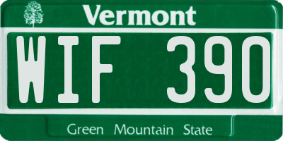 VT license plate WIF390
