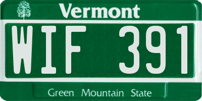 VT license plate WIF391