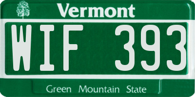 VT license plate WIF393