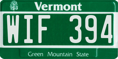 VT license plate WIF394