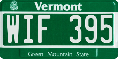 VT license plate WIF395