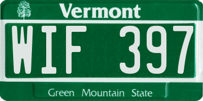 VT license plate WIF397