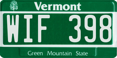 VT license plate WIF398