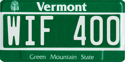 VT license plate WIF400