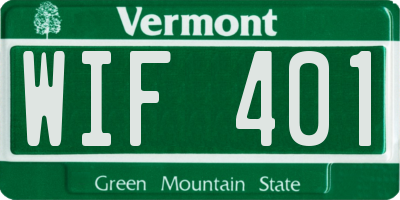 VT license plate WIF401