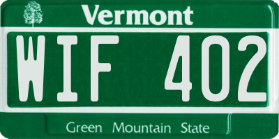 VT license plate WIF402