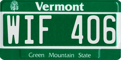 VT license plate WIF406