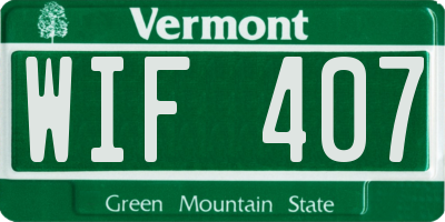 VT license plate WIF407