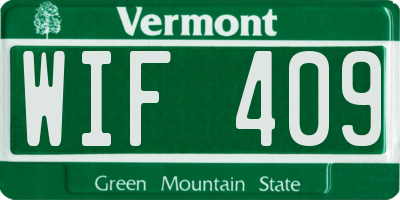 VT license plate WIF409