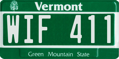 VT license plate WIF411