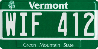 VT license plate WIF412