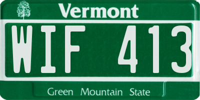 VT license plate WIF413