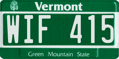 VT license plate WIF415