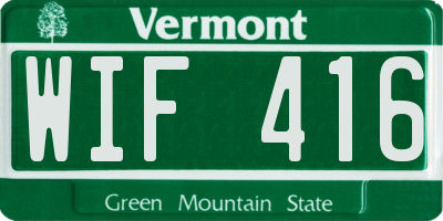 VT license plate WIF416