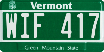 VT license plate WIF417