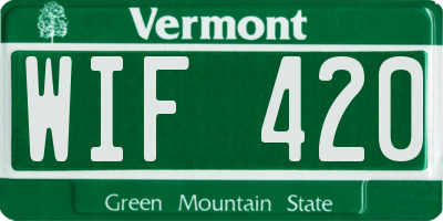 VT license plate WIF420