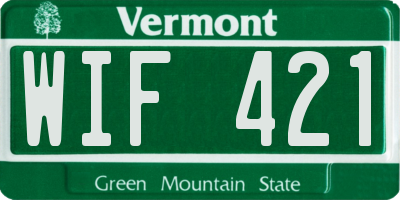 VT license plate WIF421