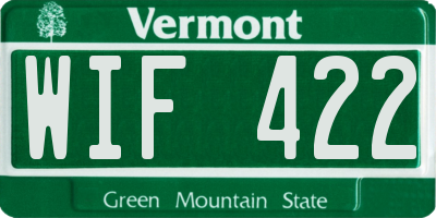 VT license plate WIF422
