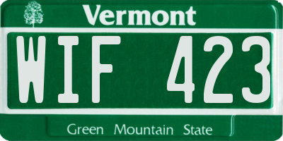 VT license plate WIF423