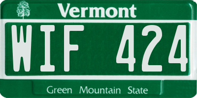 VT license plate WIF424