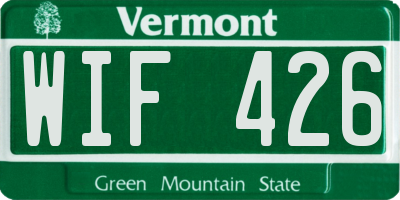 VT license plate WIF426