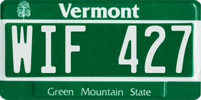 VT license plate WIF427