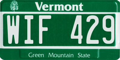 VT license plate WIF429