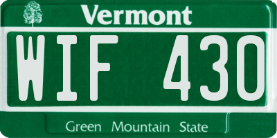 VT license plate WIF430