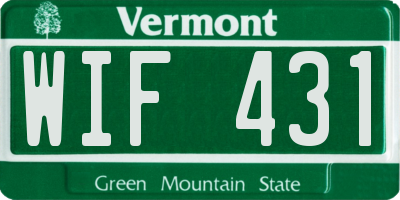 VT license plate WIF431