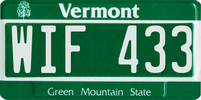 VT license plate WIF433