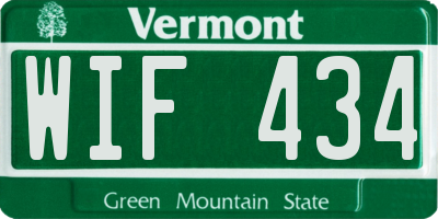 VT license plate WIF434