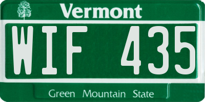 VT license plate WIF435