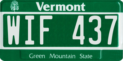 VT license plate WIF437