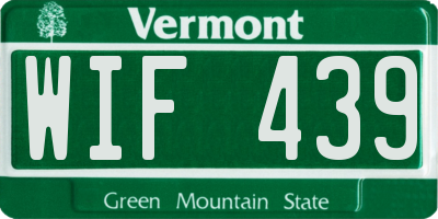 VT license plate WIF439