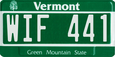 VT license plate WIF441