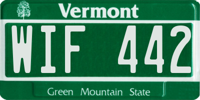 VT license plate WIF442