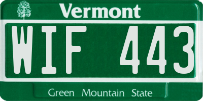 VT license plate WIF443