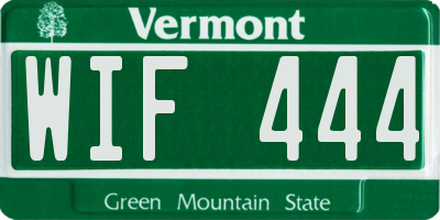 VT license plate WIF444