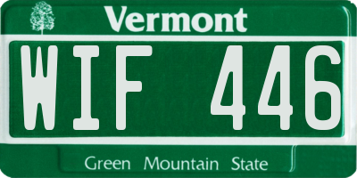VT license plate WIF446