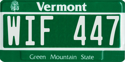 VT license plate WIF447