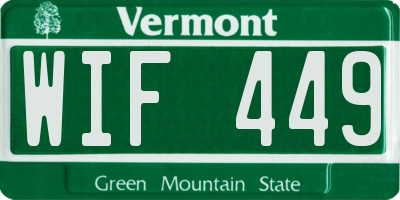 VT license plate WIF449