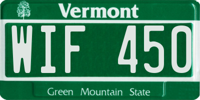 VT license plate WIF450