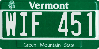 VT license plate WIF451