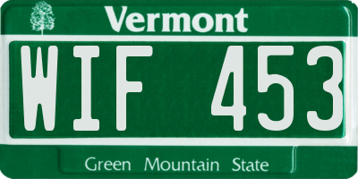 VT license plate WIF453
