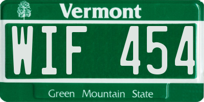 VT license plate WIF454