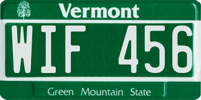 VT license plate WIF456