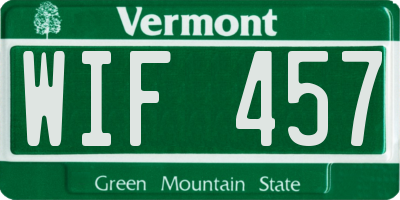 VT license plate WIF457