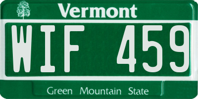 VT license plate WIF459
